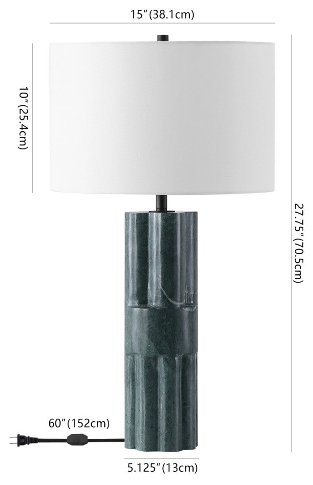 Safavieh Couture Tolliver Marble Table Lamp, Dark Green/White