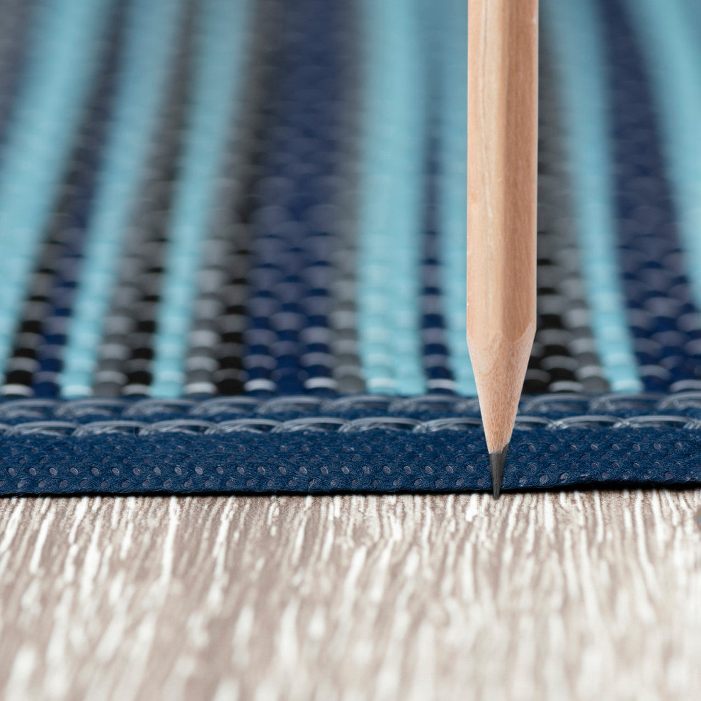 Sheffield Contemporary Stripes, Navy/Aqua, 8'11"x11'10"