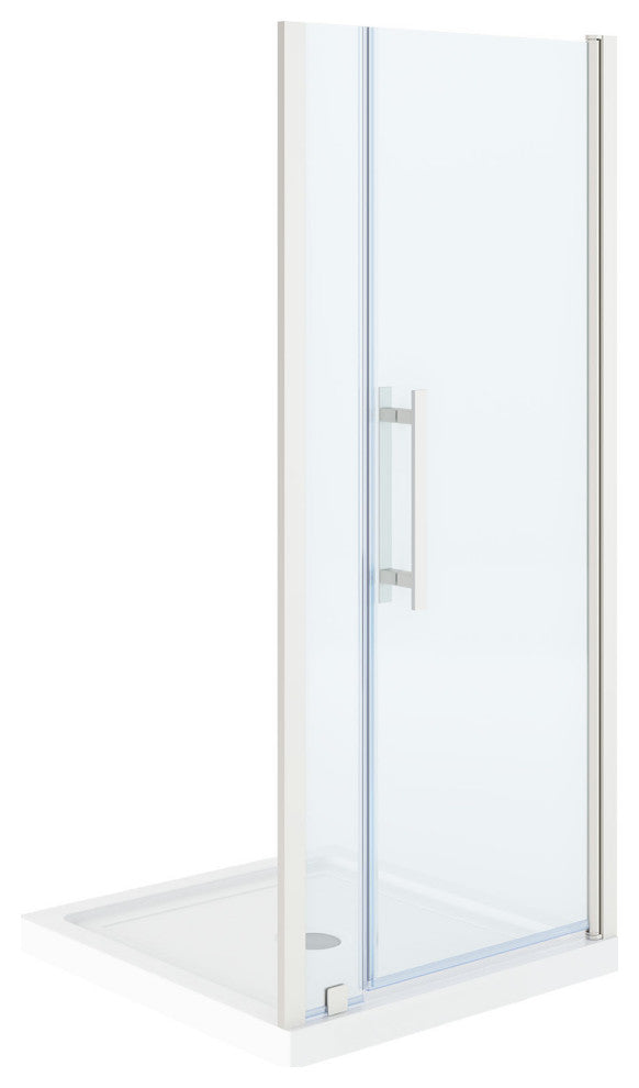 Pasadena 36"Wx36"Dx74 3/4"H Alcove Pivot Shower Kit Nickel Base