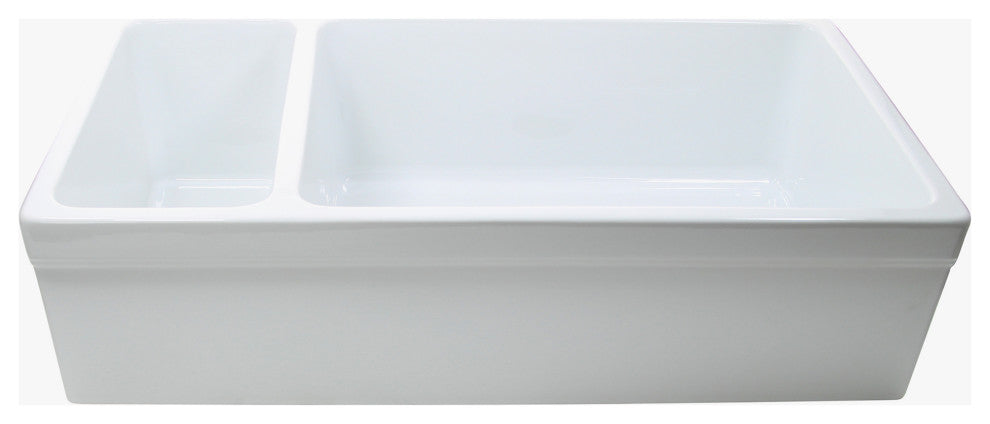 90/10 Reversible Double Bowl Italian Fireclay Farmhouse Sink