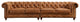 Century Chesterfield Sofa Light Brown Leather 118"