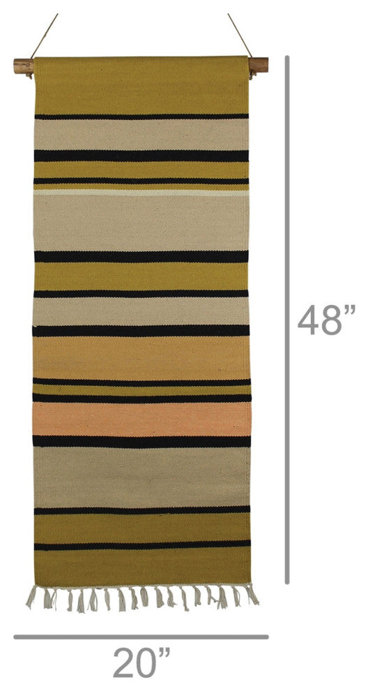 Multicolored Stripe Cotton Wall Hanging