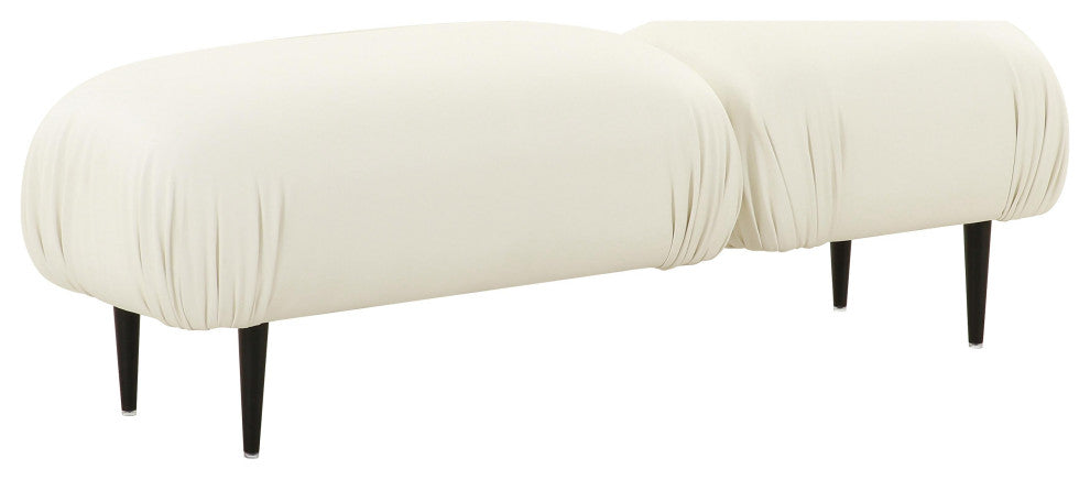 Adalynn White Vegan Leather Bench