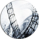 Fractal 3D Black White Design, Abstract Art Disc Metal Artwork, 36"