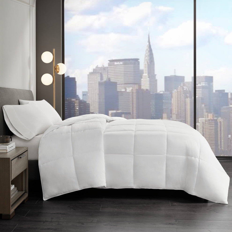 Sleep Philosophy Sateen Double Insertion Comforter, White, Twin