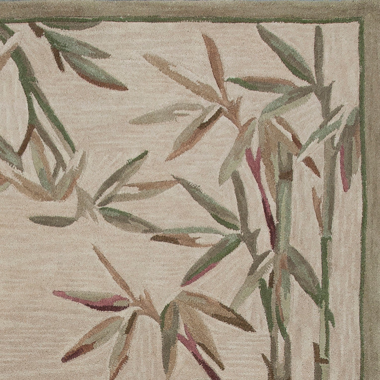KAS Sparta 3146 Ivory Bamboo Border Area Rug, 2'6"x10' Runner