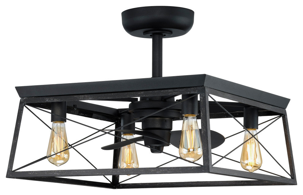 Luxury Farmhouse Ceiling Fan, Midnight Black
