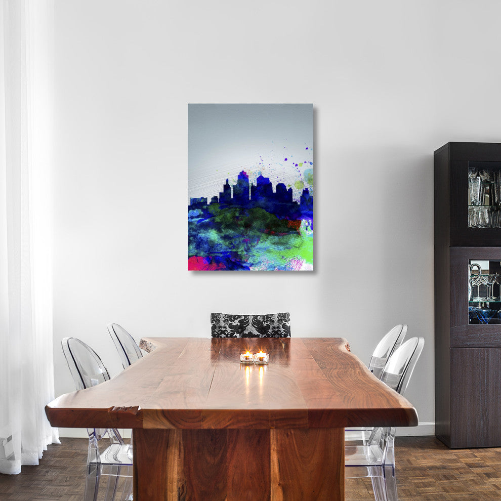 "Kansas City Watercolor Skyline" Fine Art Print