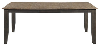 Beacon 60" Wide Dining Table With Self-Storing Leaf, Black and Walnut