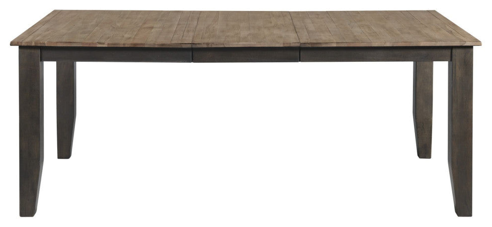 Beacon 60" Wide Dining Table With Self-Storing Leaf, Black and Walnut