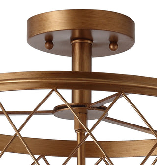 Eleanor 15" Metal LED Flush Mount Ceiling Light, Antiqued Gold