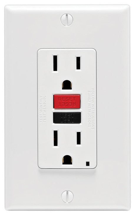Leviton Self Test GFCI Receptacle, 15 Amp, White