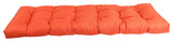 60"X19" Tufted Solid Outdoor Spun Polyester Loveseat Cushion, Tangerine Dream