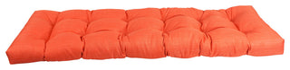 60"X19" Tufted Solid Outdoor Spun Polyester Loveseat Cushion, Tangerine Dream