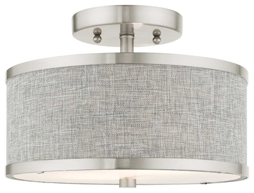 Brushed Nickel Modern, Urban, Semi Flush