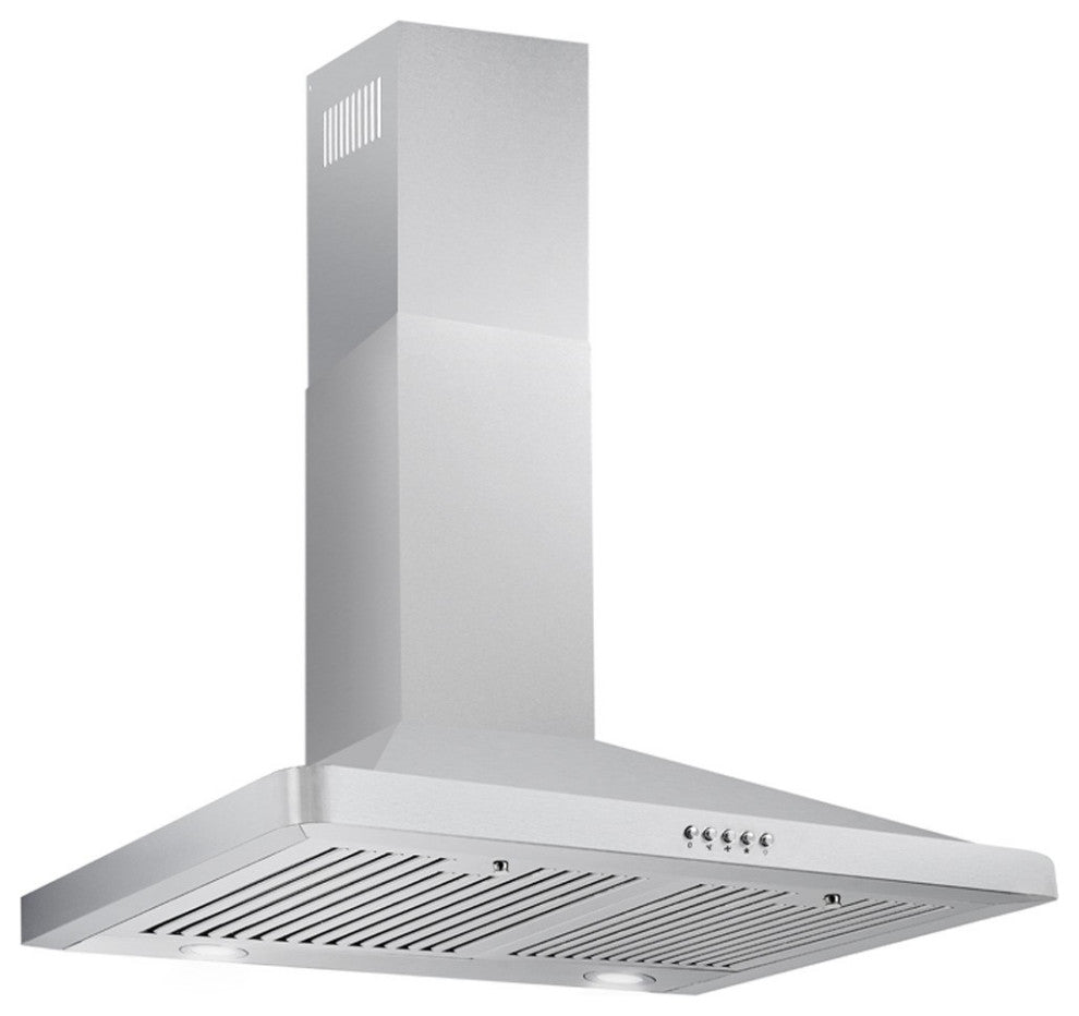 Cavaliere 30" Wall Mounted Range Hood 400 CFM Brushed Stainless Steel LED