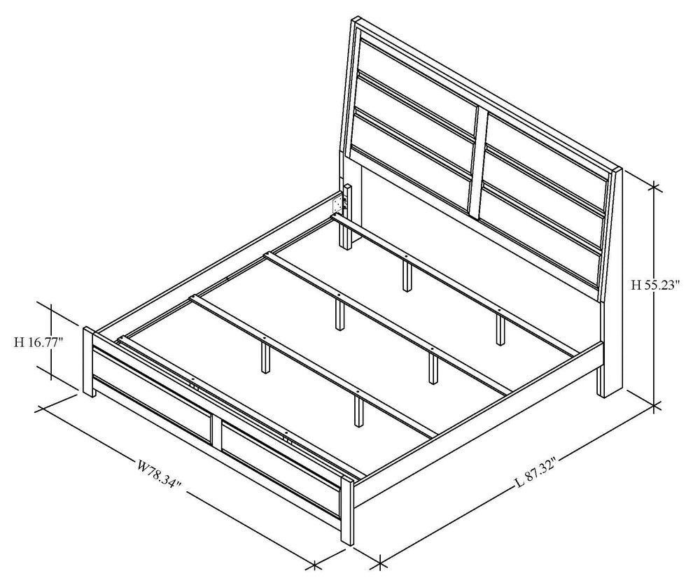Vail Panel Bed, King, Walnut Wood