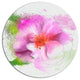 Blooming Pink Flower Watercolor, Flowers Large Disc Metal Wall Art, 36"