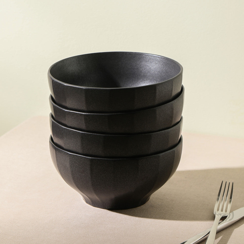 Stone Lain Rio Stoneware Bowl Set of 4, Black
