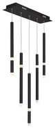 CWI Lighting Flute 5 Light Contemporary Metal LED Chandelier in Black