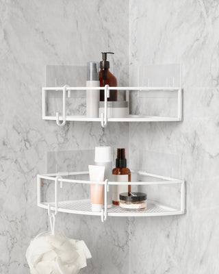 Umbra Cubiko Corner Bins, Set of 2, White