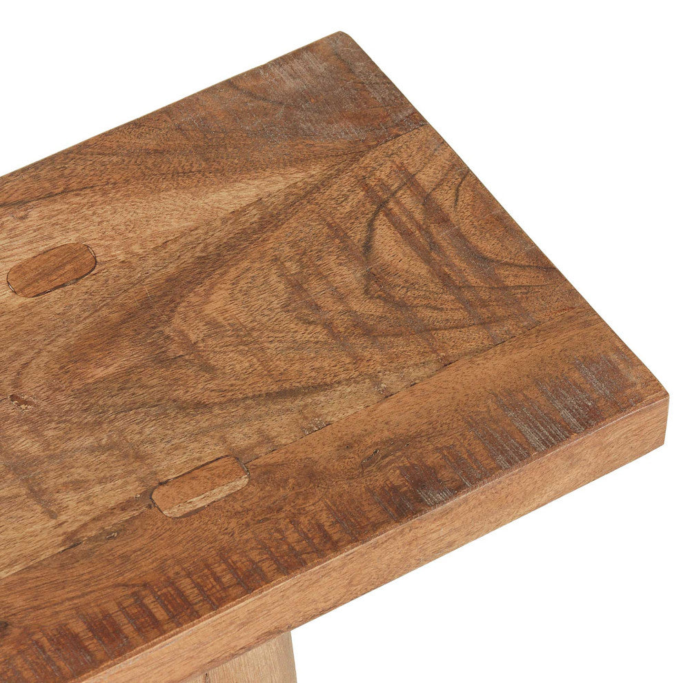 Elaine Acacia Rustic Skinny Bench, Natural by East at Main