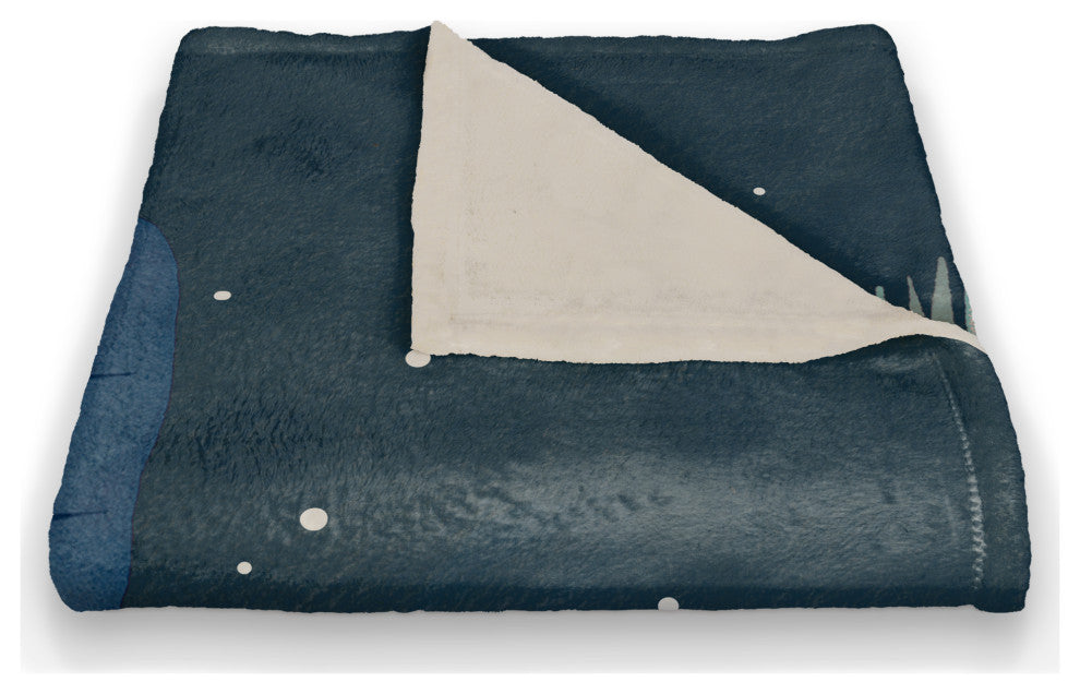 Simple Blue Feathers 50x60 Coral Fleece Blanket