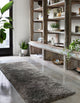Hand Tufted Polyester Mila Shag Area Rug by Loloi II, Charcoal, 2'3"x7'6"