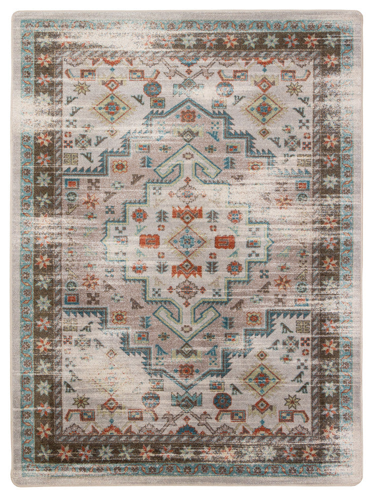 Persian Version OKA Light Distressed Area Rug, 5'4"x7'8"