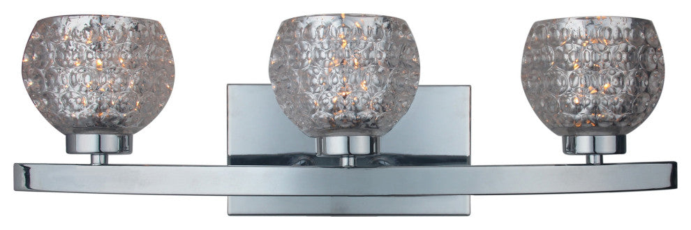 Charlotte 3-Light Bath, Mercury Crystal Ball, Led G9