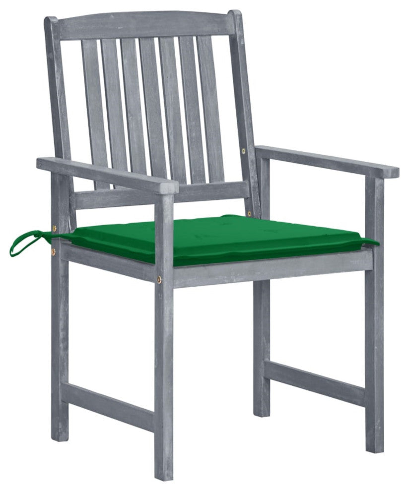 Vidaxl Garden Chairs With Cushions, Set of 8, Solid Acacia Wood Gray