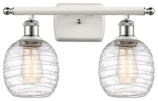Innovations 516-2W-WPC-G1013-LED 2-Light Vanity Light, White, Polished Chrome
