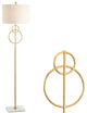 Haines 60" Modern Circle Marble and Metal LED Floor Lamp, Gold