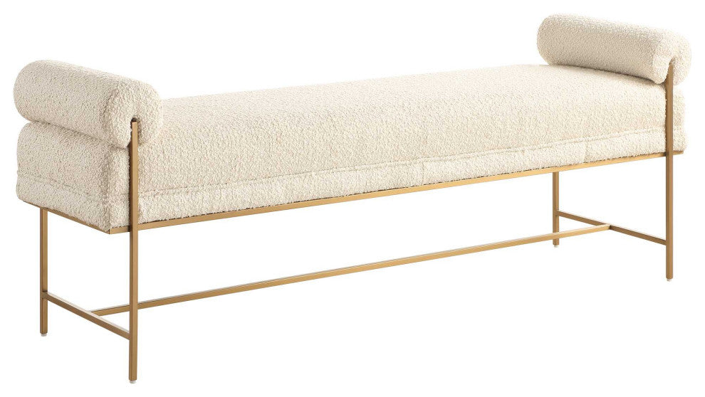 Uttermost Bolster Pearl White Bench