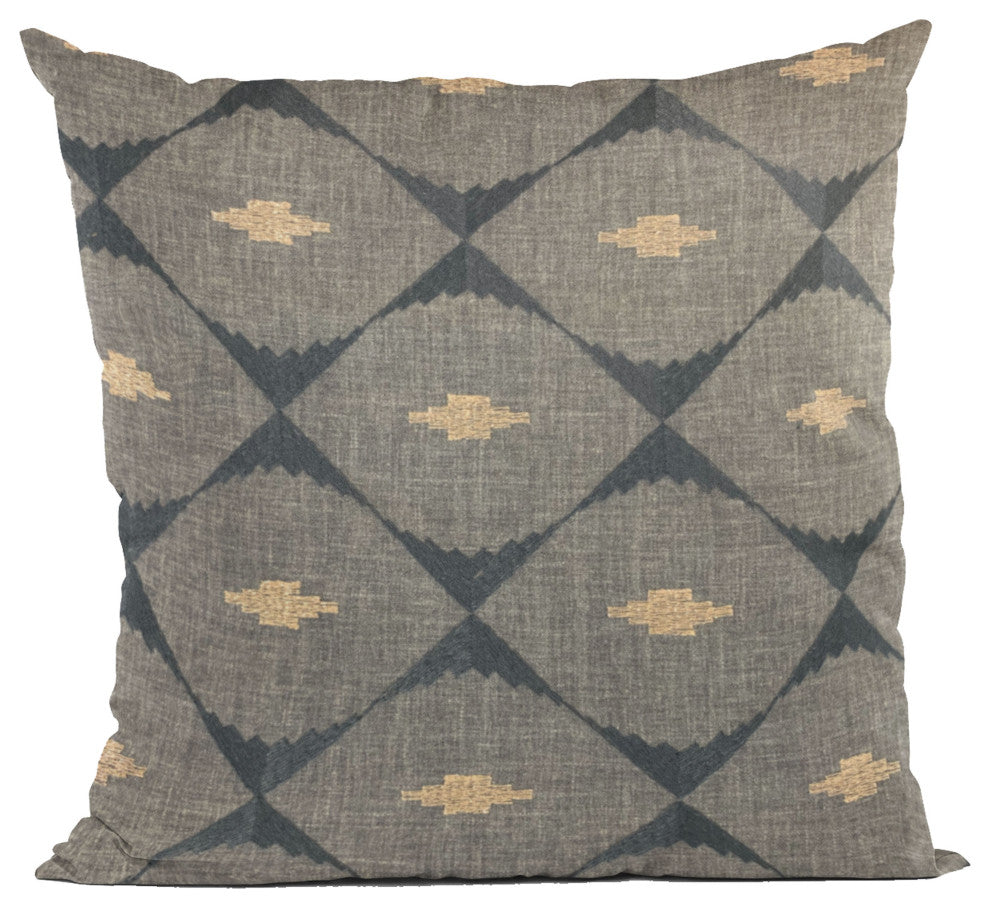 Plutus Blue Cubes Diamond Luxury Throw Pillow, 20"x20"