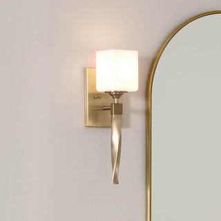 Marette 5" 1 Light Sconce, Satin Etched Opal Glass, Champagne Bronze