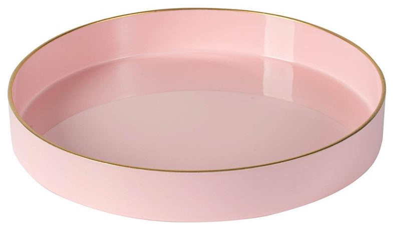 Pink Round Decorative Tray