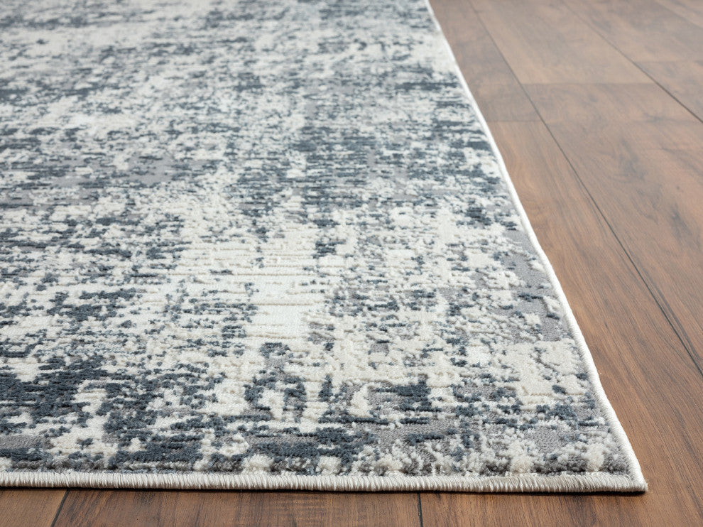 Abani Aspen Collection ASP130B Contemporary Abstract Hatching Gray Area Rug