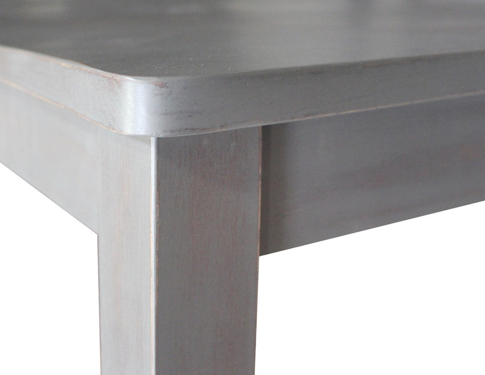 Luxembourg Farmhouse Dining Bench, Rustic Gray