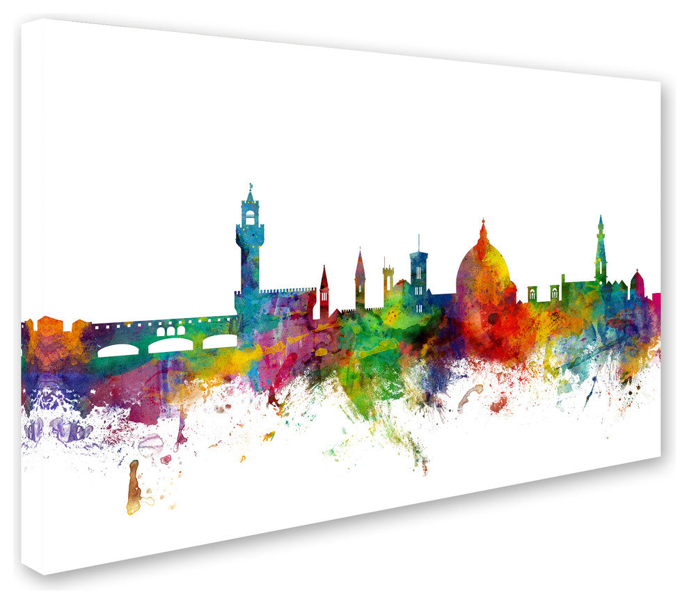 Michael Tompsett ''Florence Italy Skyline White'' Canvas Art, 16x24