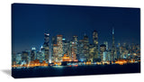 "San Francisco Skyline At Night" Cityscape Canvas print, 40"x20"