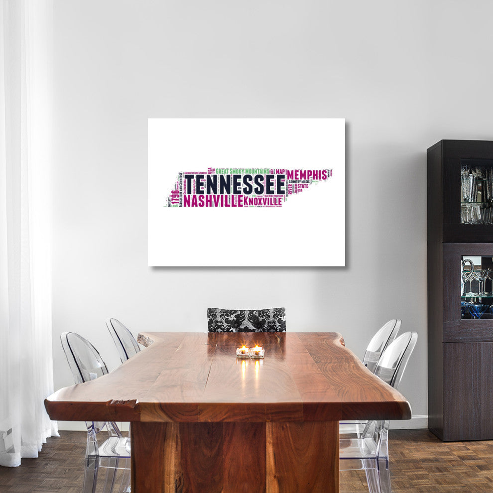 "Tennessee Word Cloud Map" Fine Art Print