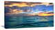 "Exotic Tropical Beach At Sunset" Modern Seashore Canvas Art, 32"x16"