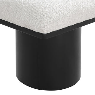 Pavilion Boucle Fabric Upholstered 10-Piece Modular Bench, Cream, Black Finish