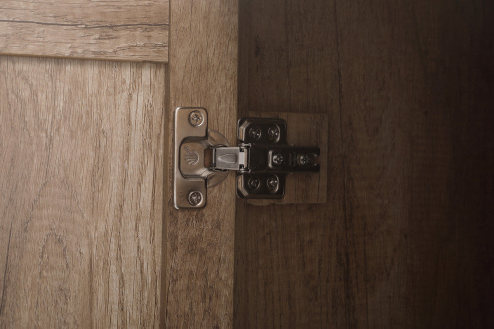 20" Wide Bathroom Linen Storage Freestanding Cabinet, Natural Oak