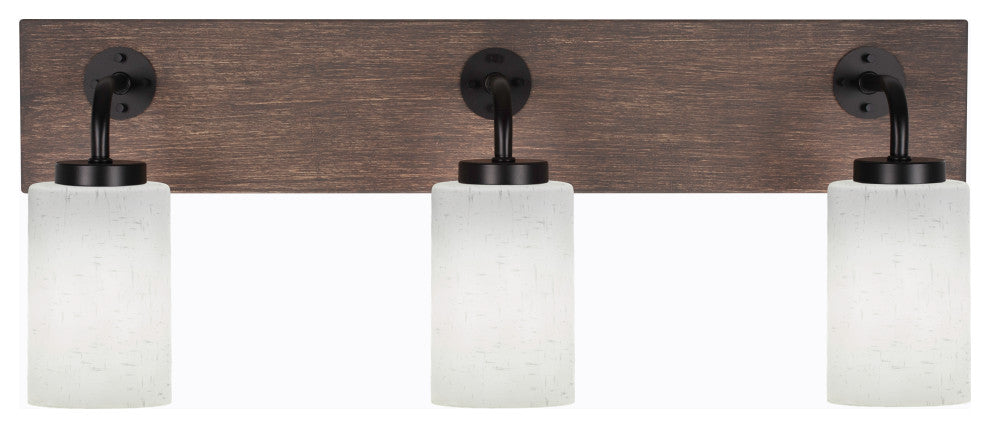 Oxbridge, Bath Bar, Matte Black & Painted Distressed Metal, 4" White Muslin