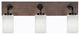 Oxbridge, Bath Bar, Matte Black & Painted Distressed Metal, 4" White Muslin