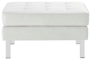 Loft Tufted Vegan Leather Armchair and Ottoman Set