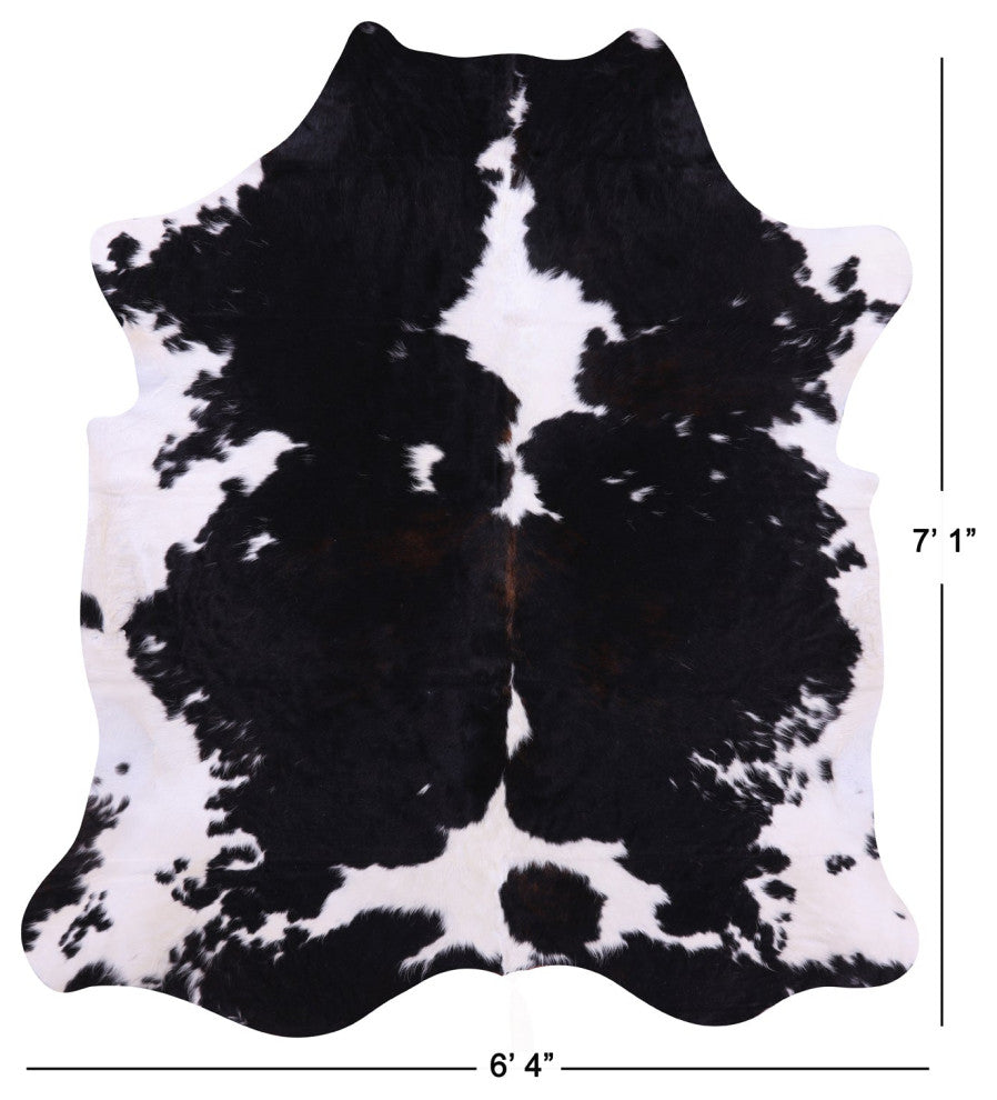 7' 1" X 6' 4" Organic Natural Hair-On Cowhide Area Rug C1710