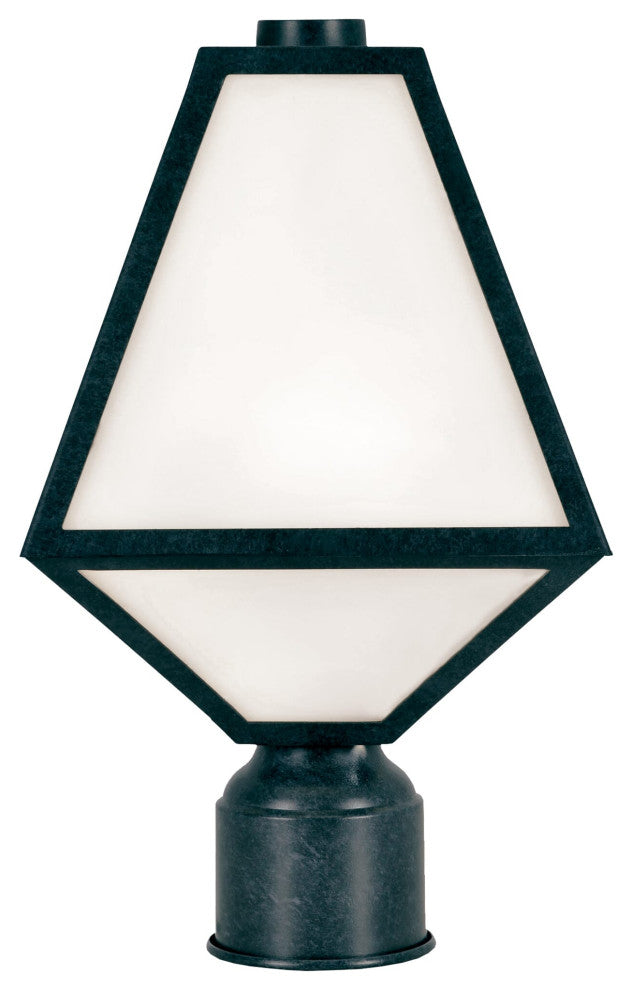 Glacier 1 Light Outdoor Lantern Post in Black Charcoal